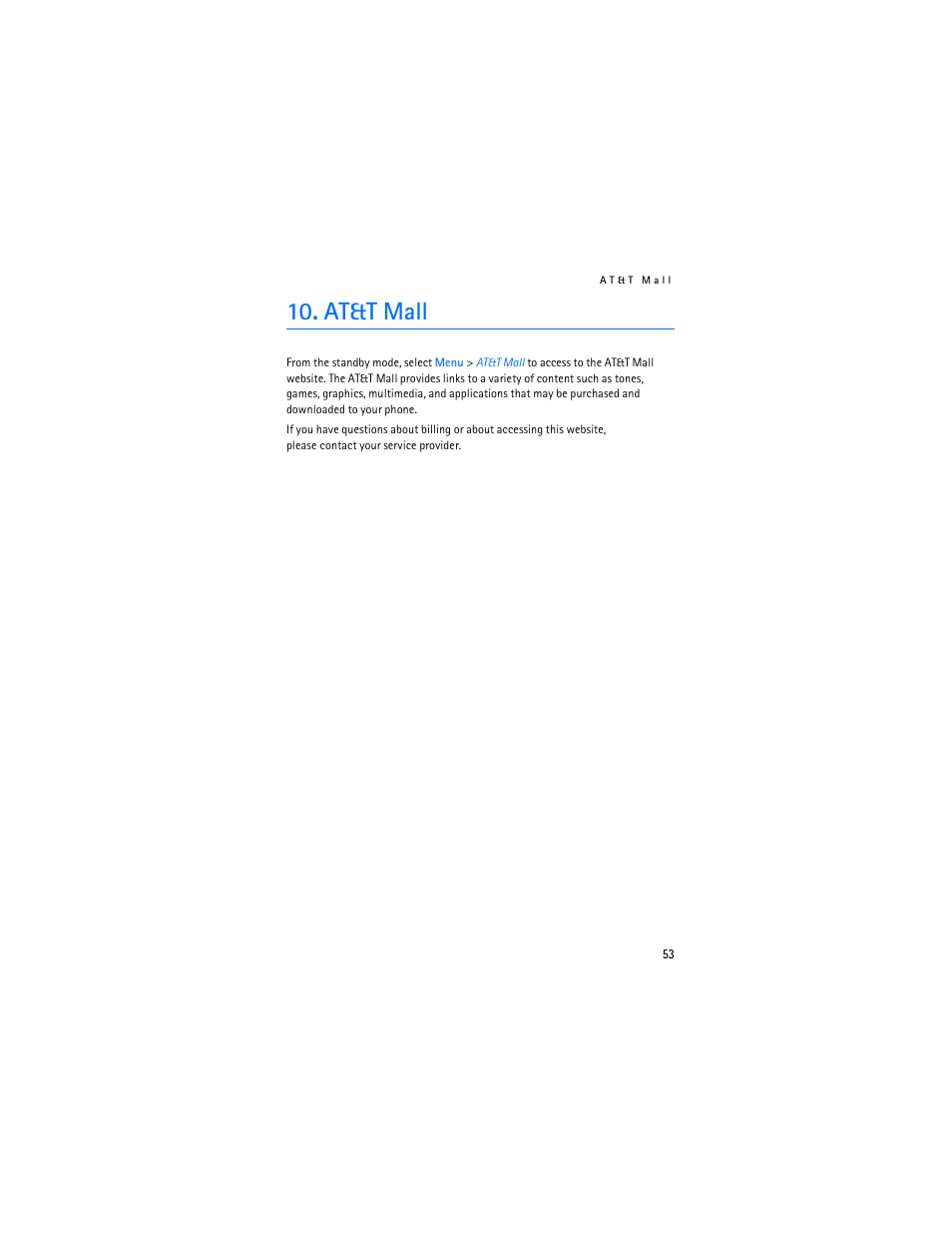 At&t mall | Nokia 6555 User Manual | Page 54 / 91