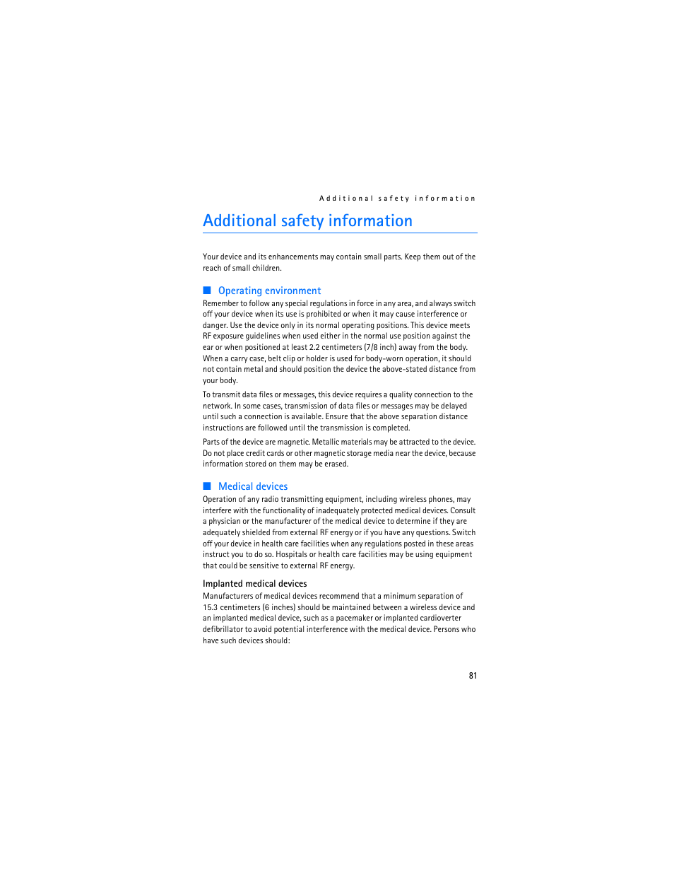 Additional safety information | Nokia 6555 User Manual | Page 82 / 91