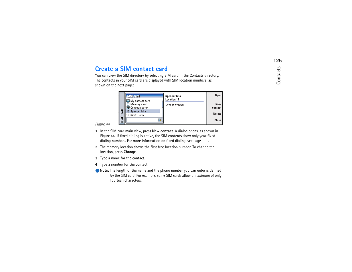 Create a sim contact card | Nokia 9290 User Manual | Page 143 / 344