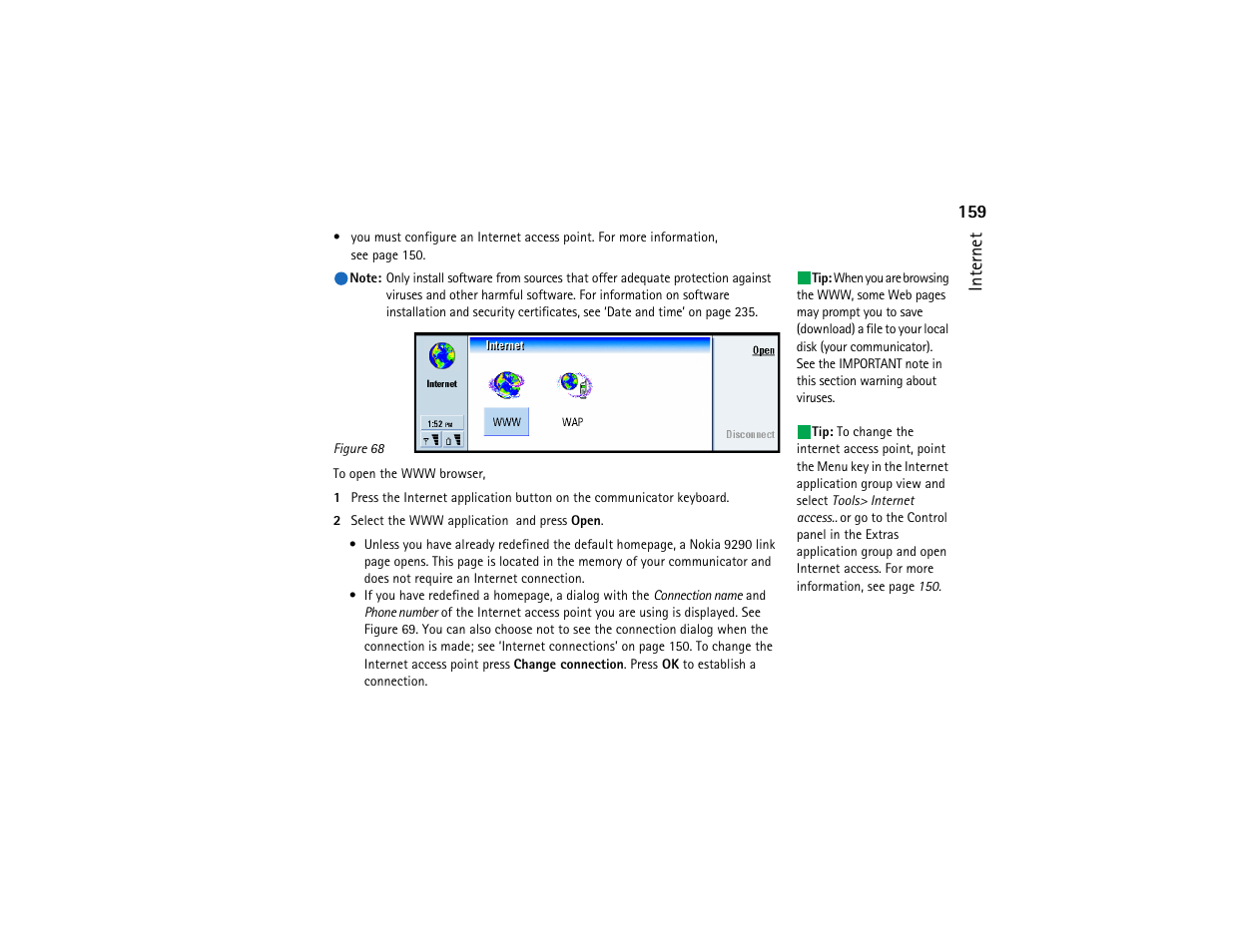 159 internet | Nokia 9290 User Manual | Page 177 / 344