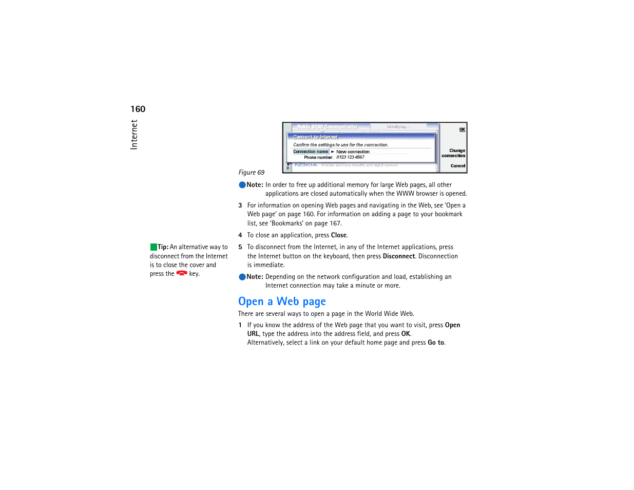 Open a web page | Nokia 9290 User Manual | Page 178 / 344