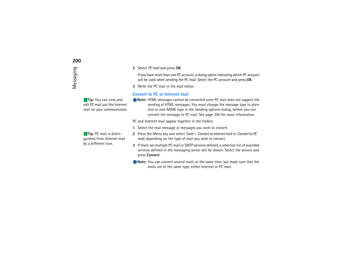 200 messaging | Nokia 9290 User Manual | Page 218 / 344