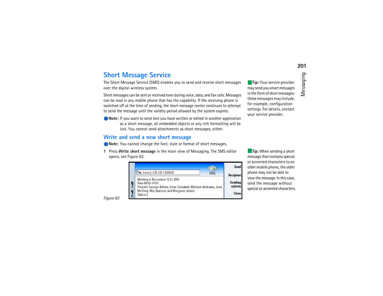 Short message service | Nokia 9290 User Manual | Page 219 / 344