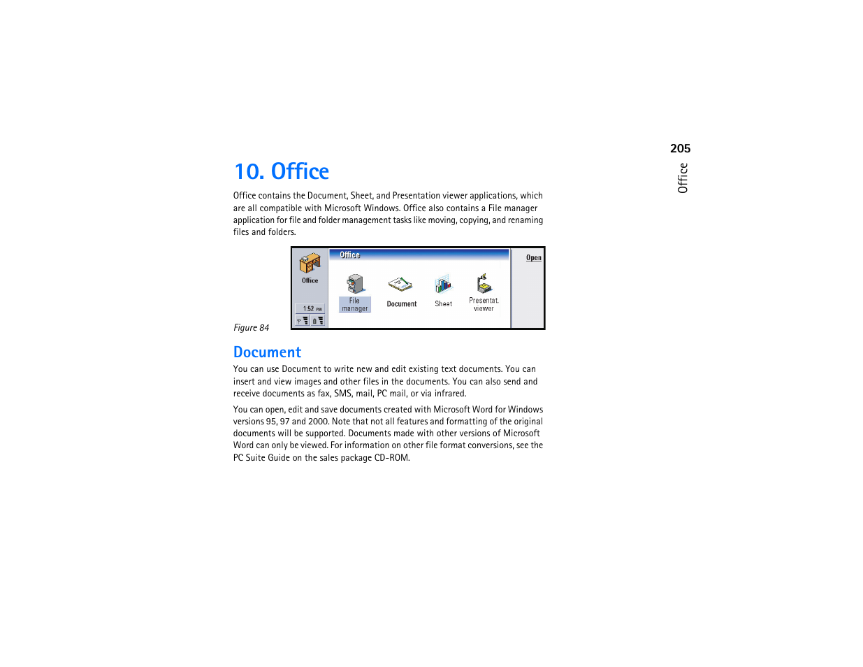 Office, Document | Nokia 9290 User Manual | Page 223 / 344