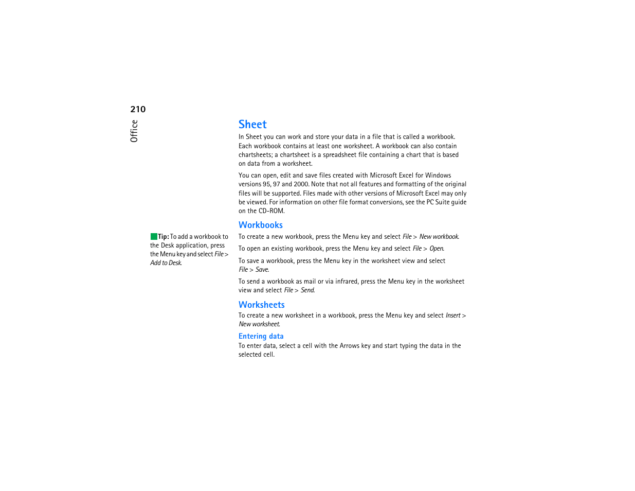 Sheet | Nokia 9290 User Manual | Page 228 / 344