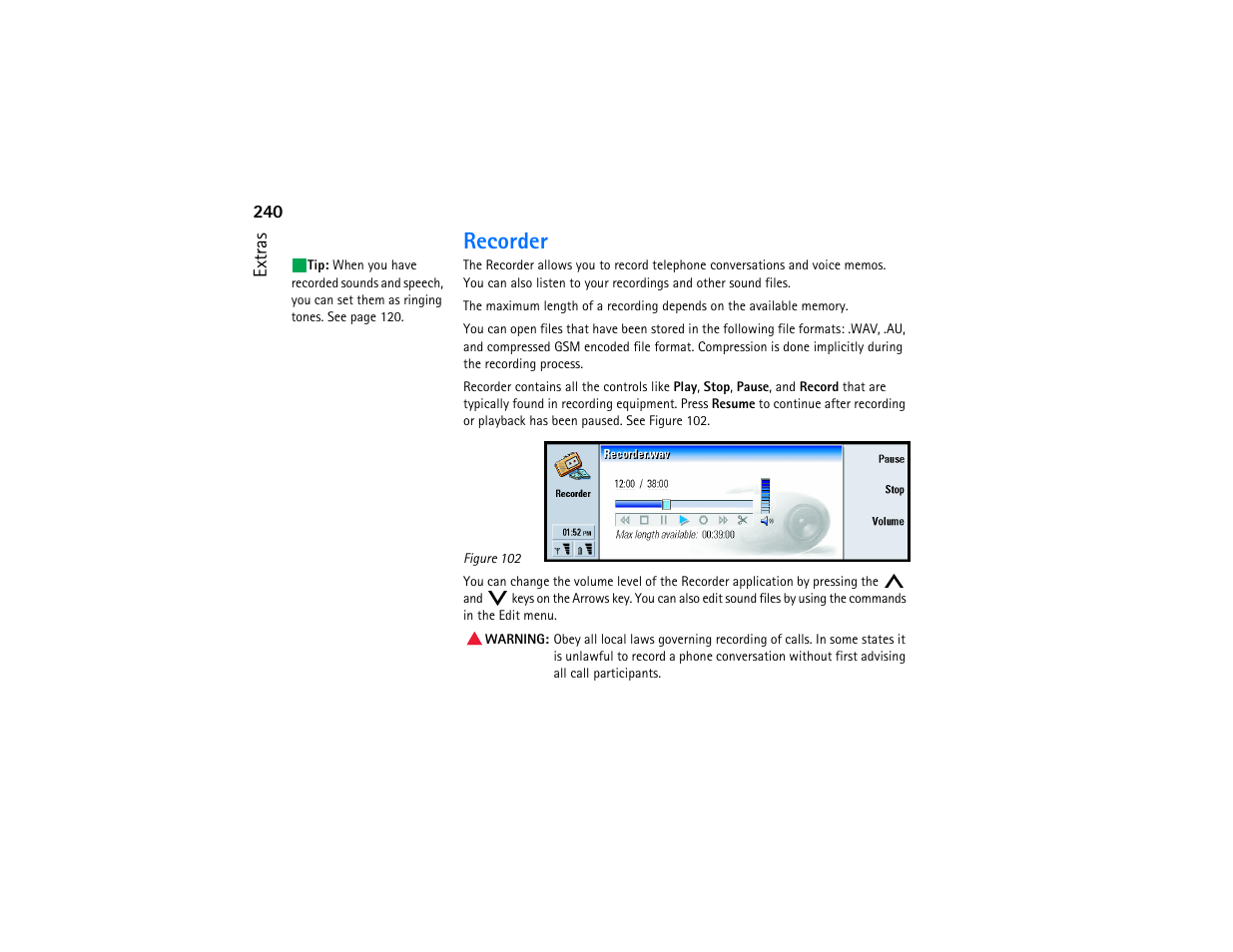 Recorder | Nokia 9290 User Manual | Page 258 / 344