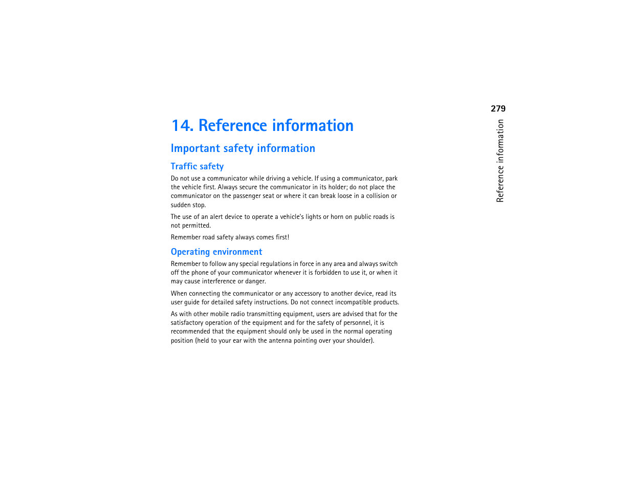 Reference information, Important safety information | Nokia 9290 User Manual | Page 297 / 344