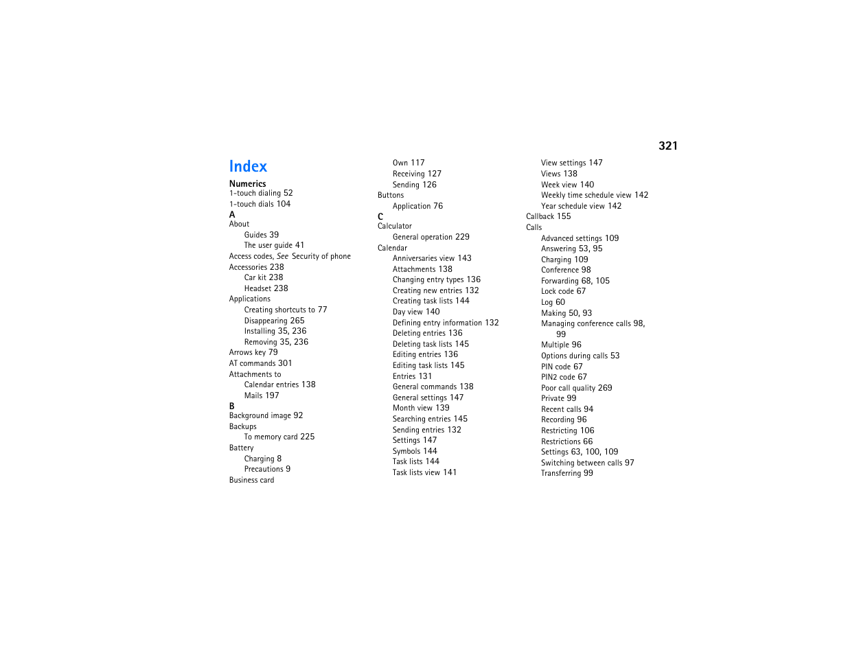 Index | Nokia 9290 User Manual | Page 339 / 344