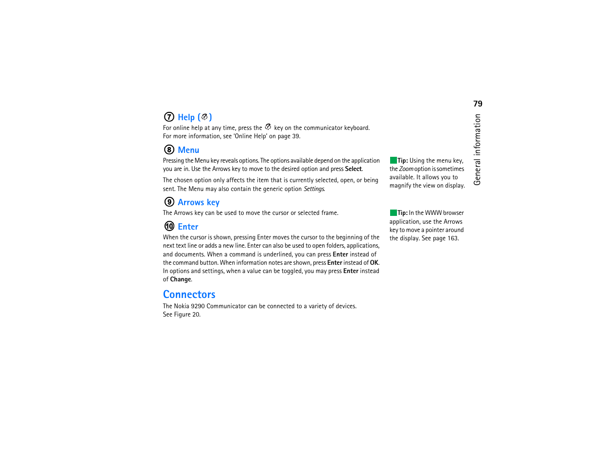 Connectors | Nokia 9290 User Manual | Page 97 / 344