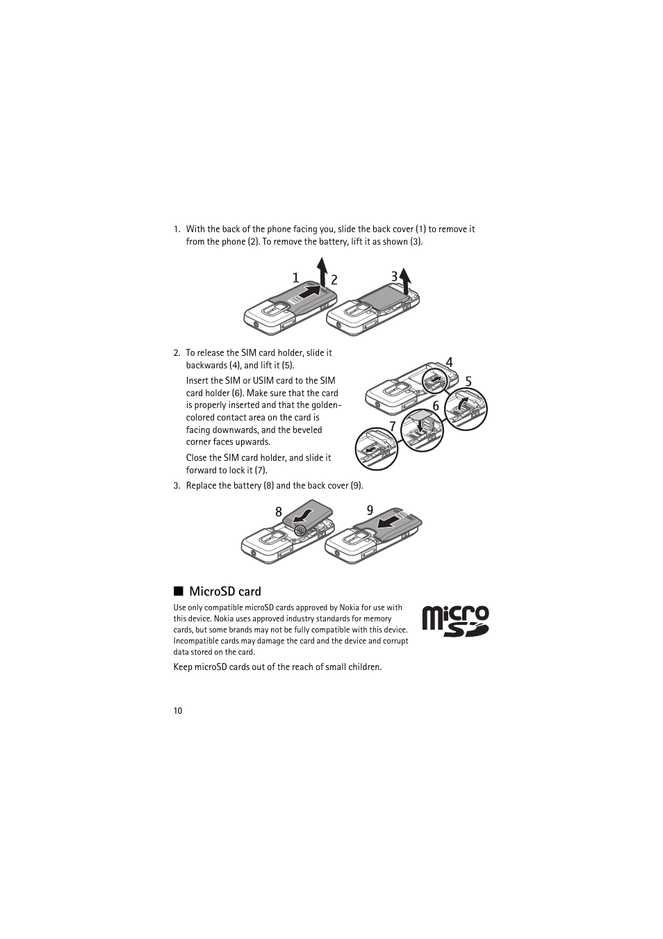 Microsd card | Nokia 6120 classic User Manual | Page 10 / 103
