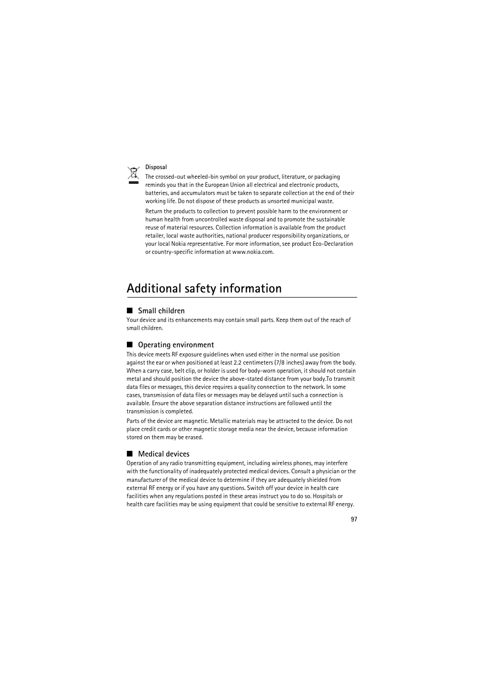 Additional safety information | Nokia 6120 classic User Manual | Page 97 / 103