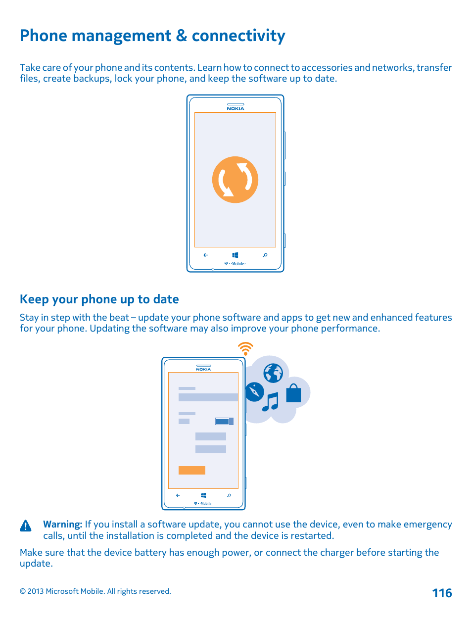 Phone management & connectivity, Keep your phone up to date | Nokia Lumia 925 User Manual | Page 116 / 138