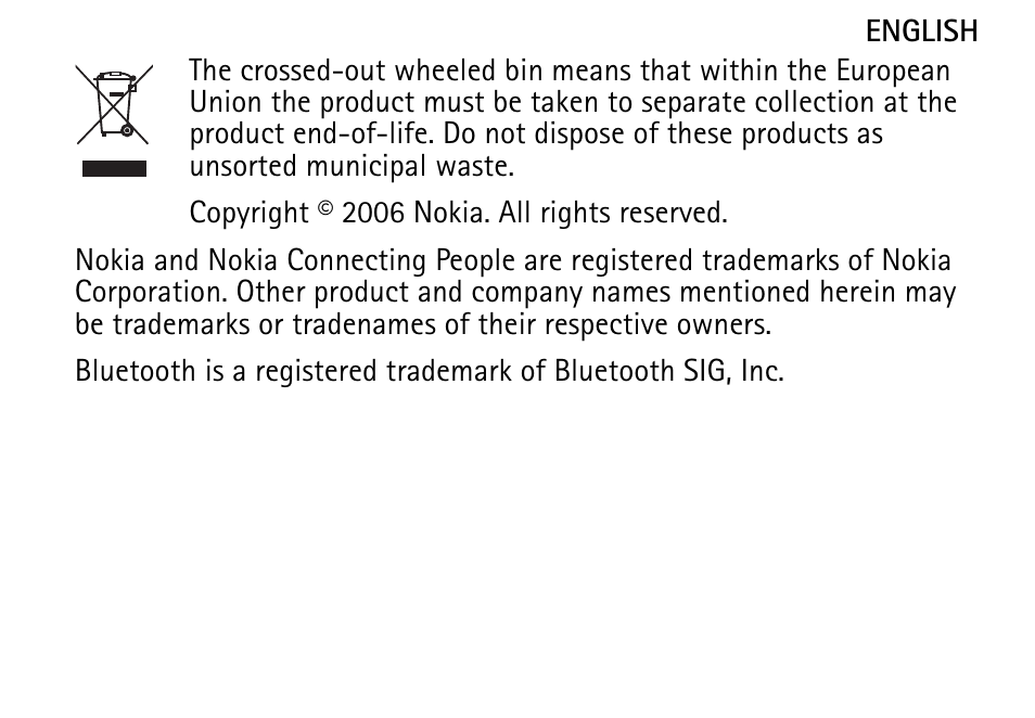 Nokia Bluetooth Headset BH-601 User Manual | Page 6 / 6