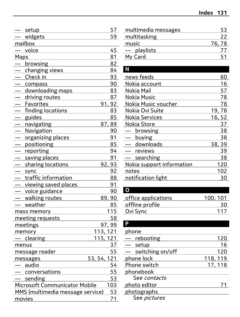 Nokia E7-00 User Manual | Page 131 / 133