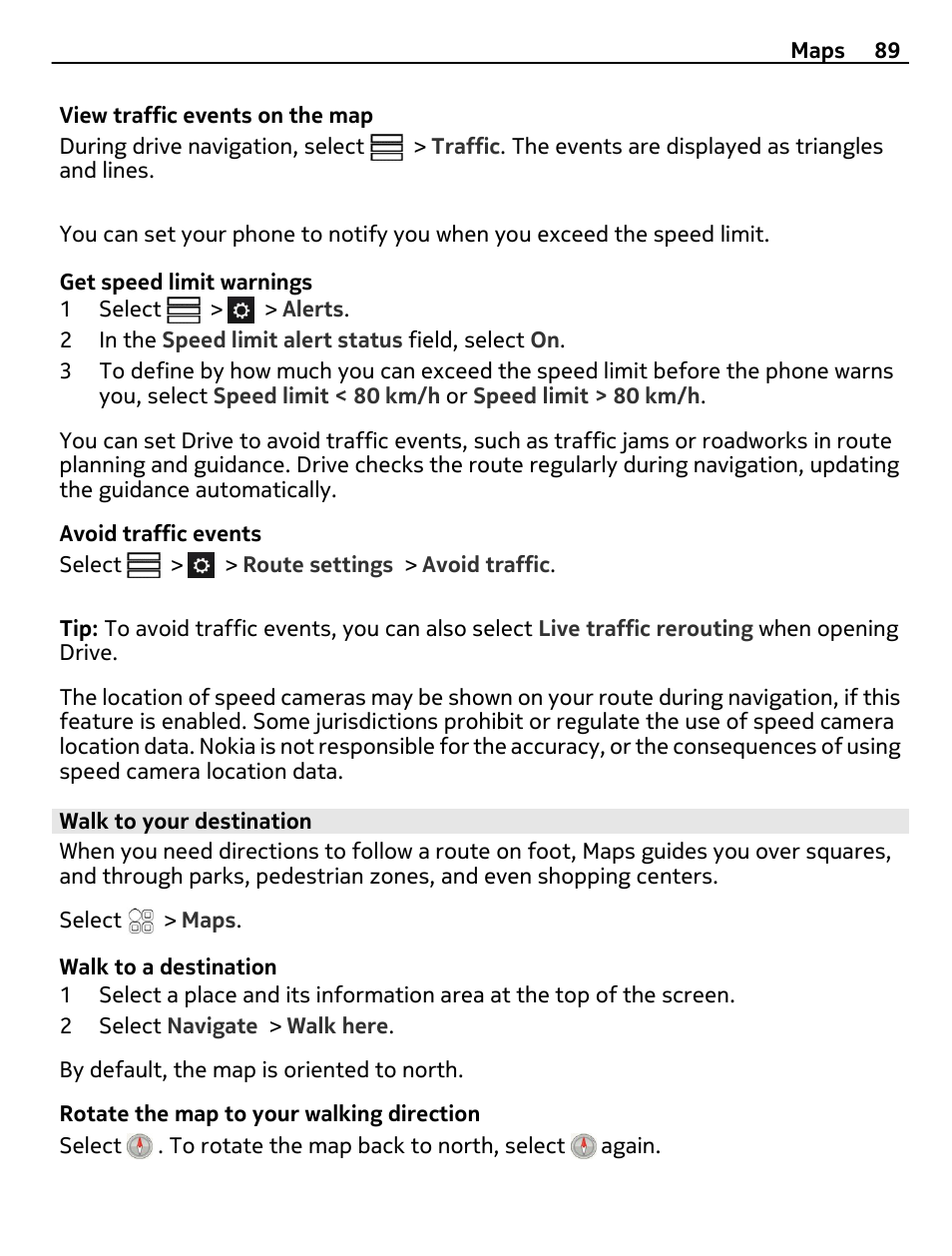 Walk to your destination | Nokia E7-00 User Manual | Page 89 / 133