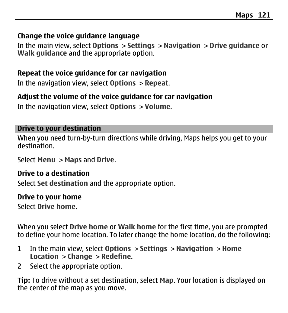 Drive to your destination | Nokia E5-00 User Manual | Page 121 / 230