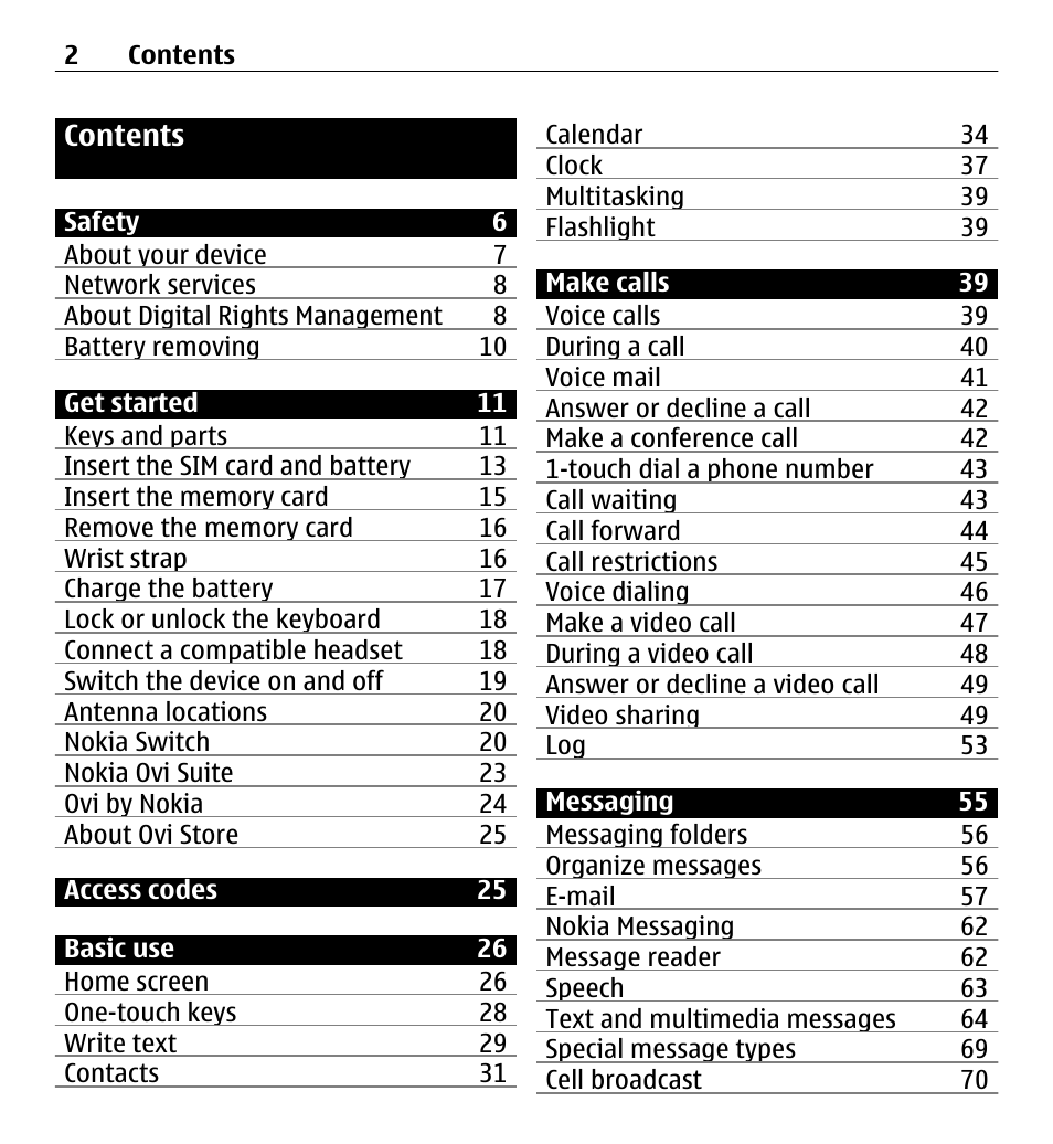 Nokia E5-00 User Manual | Page 2 / 230