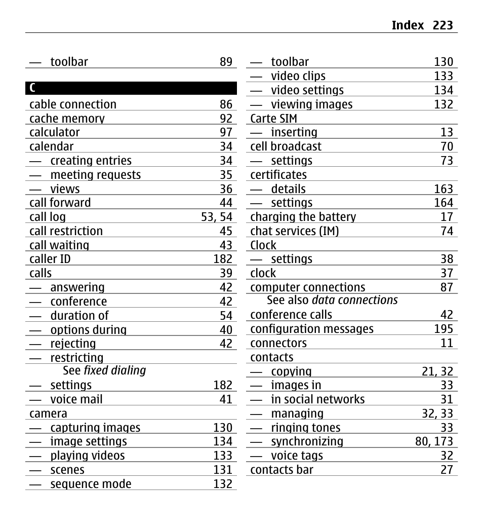 Nokia E5-00 User Manual | Page 223 / 230
