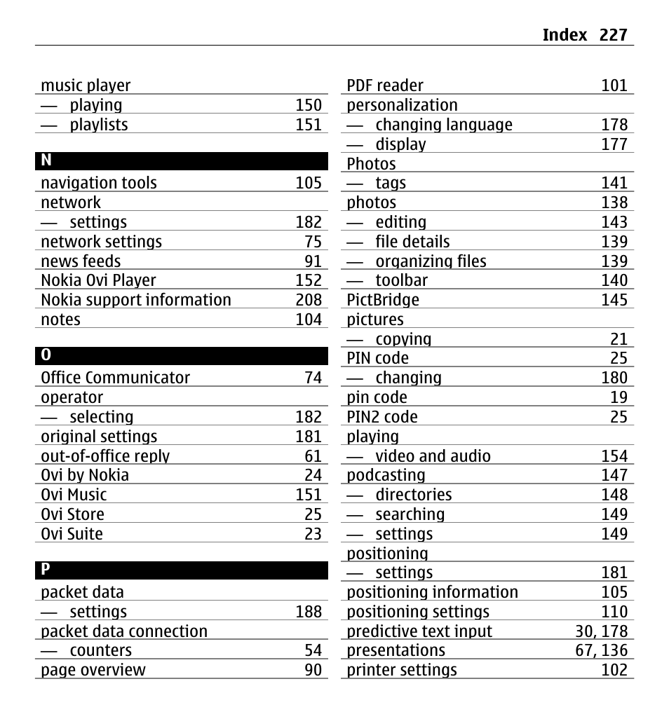 Nokia E5-00 User Manual | Page 227 / 230
