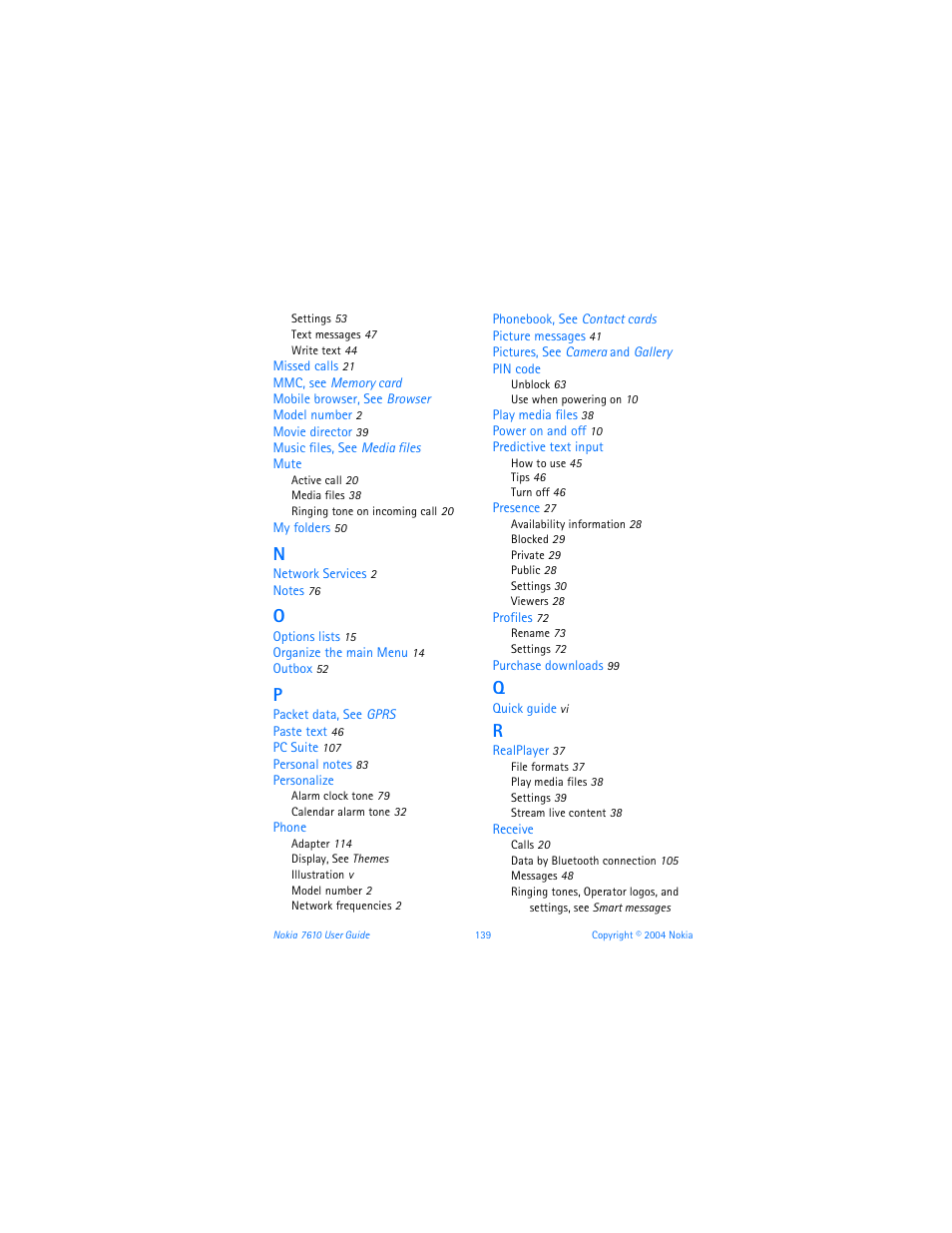 Nokia 7610 User Manual | Page 152 / 161