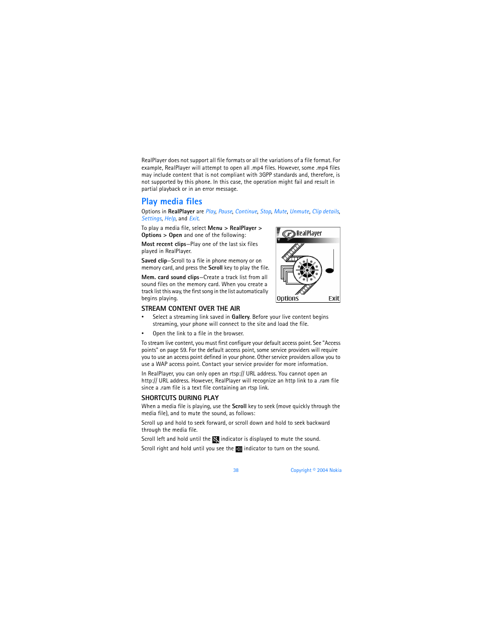 Play media files | Nokia 7610 User Manual | Page 51 / 161