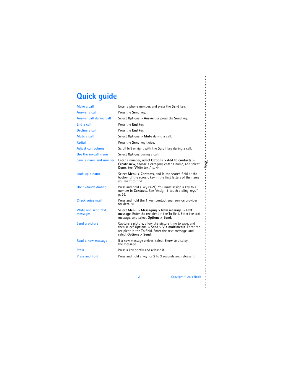 Quick guide | Nokia 7610 User Manual | Page 7 / 161