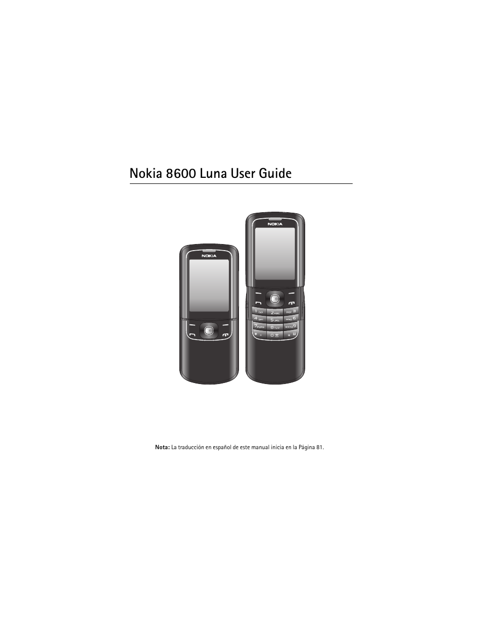 Nokia 8600 luna user guide | Nokia 8600 Luna User Manual | Page 2 / 201