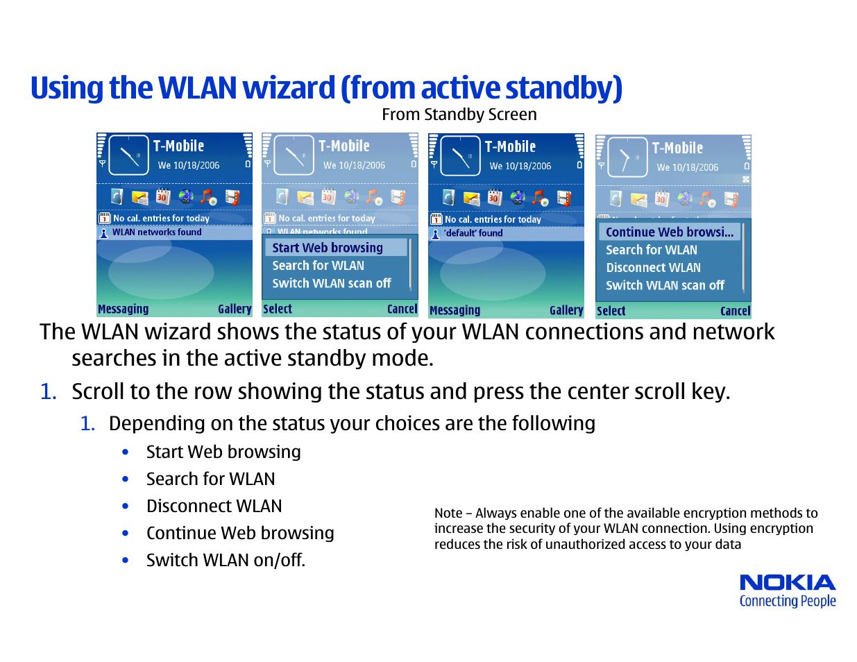 Using the wlan wizard (from active standby) | Nokia N80 Internet Edition User Manual | Page 3 / 5