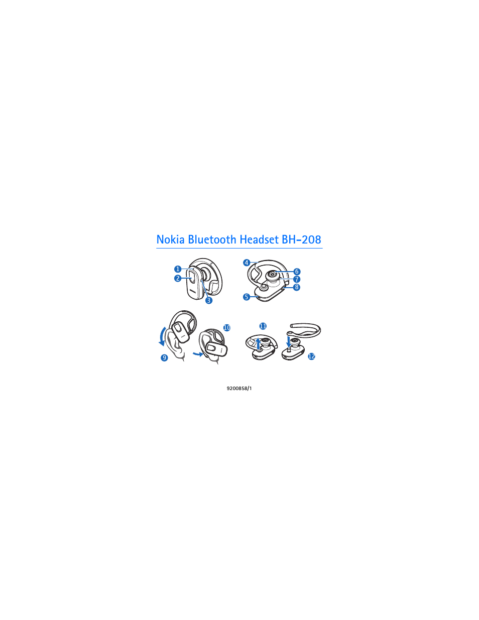 Nokia Bluetooth Headset BH-208 User Manual | 9 pages