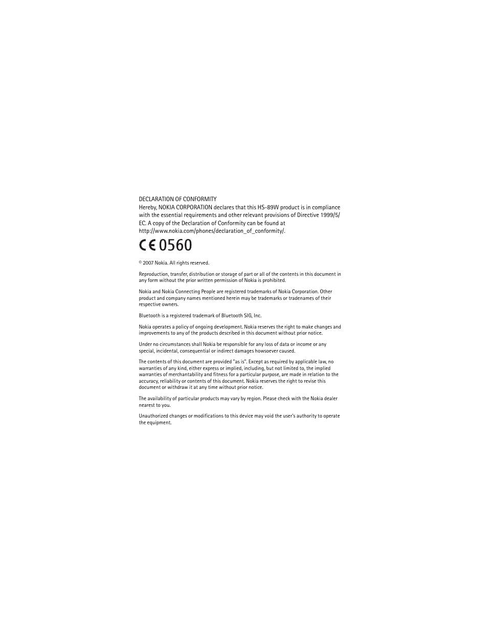 Nokia Bluetooth Headset BH-803 User Manual | Page 2 / 18