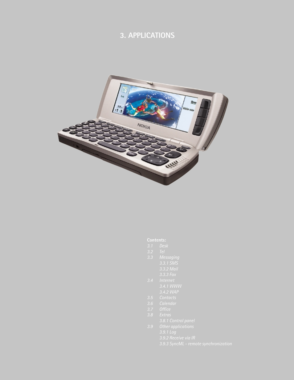 Applications | Nokia 9290 User Manual | Page 11 / 48