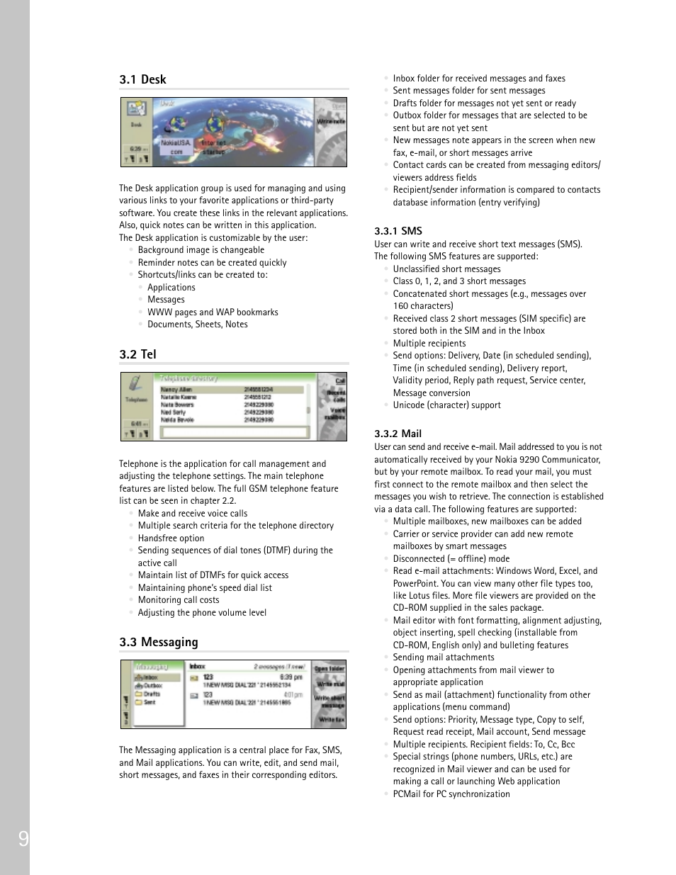 1 desk, 2 tel, 3 messaging | Nokia 9290 User Manual | Page 12 / 48