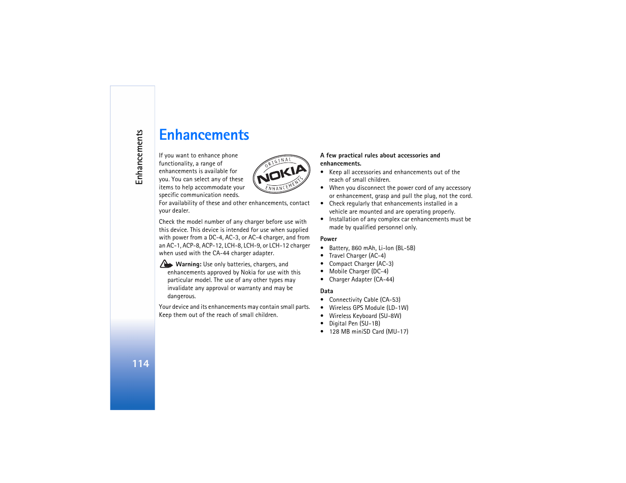Enhancements | Nokia N80 Internet Edition User Manual | Page 115 / 131