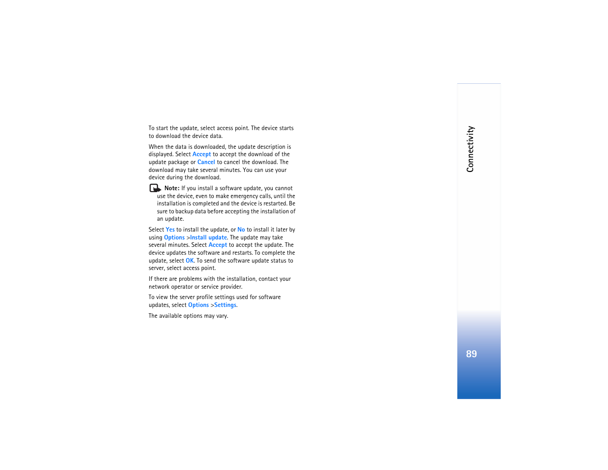 Connectivity | Nokia N80 Internet Edition User Manual | Page 90 / 131