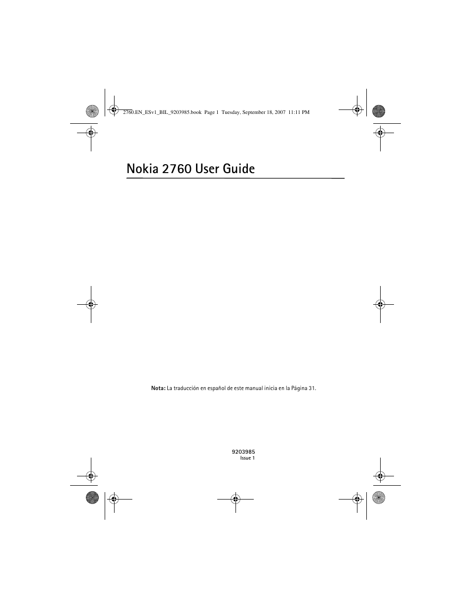 Nokia 2760 User Manual | 69 pages