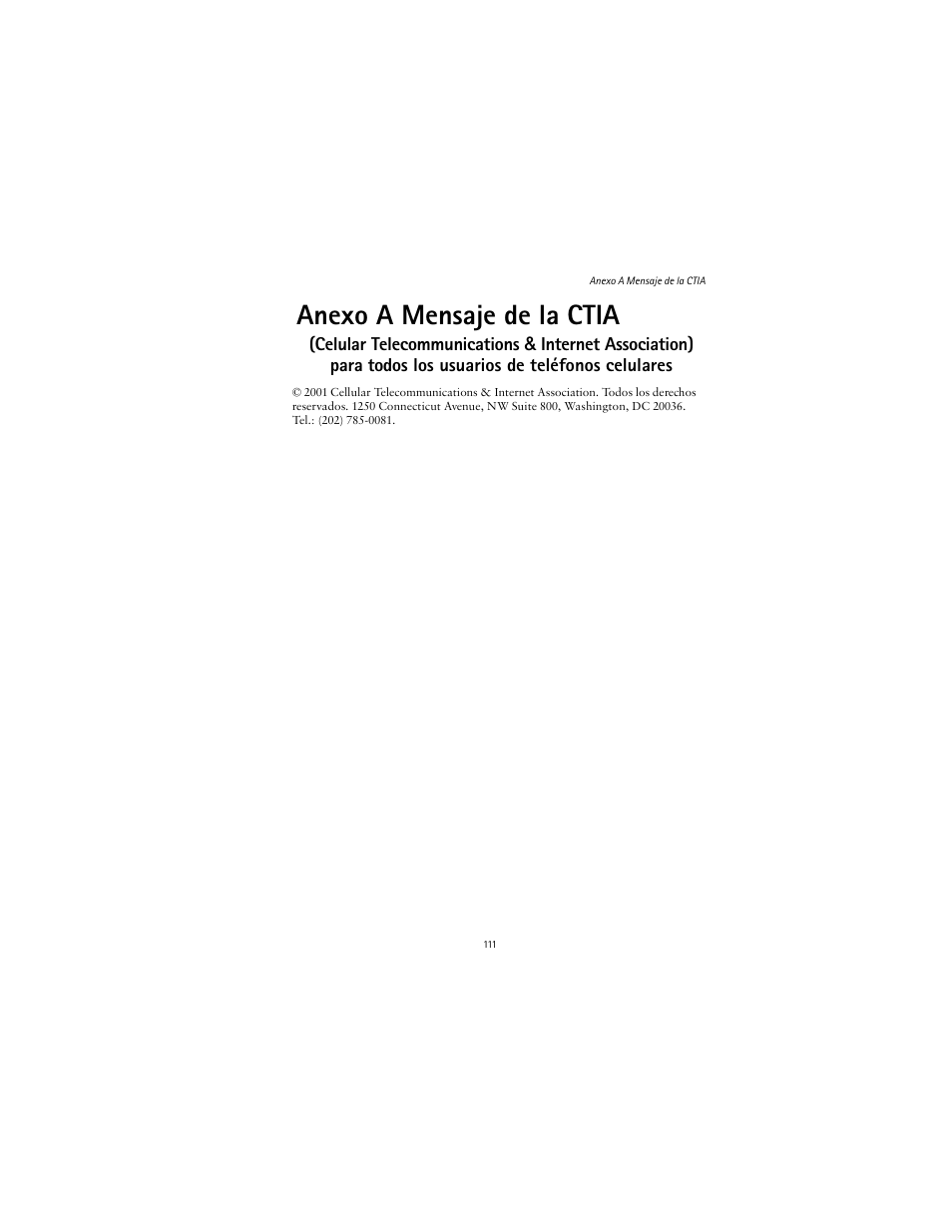 Anexo a mensaje de la ctia | Nokia 2600 User Manual | Page 112 / 185