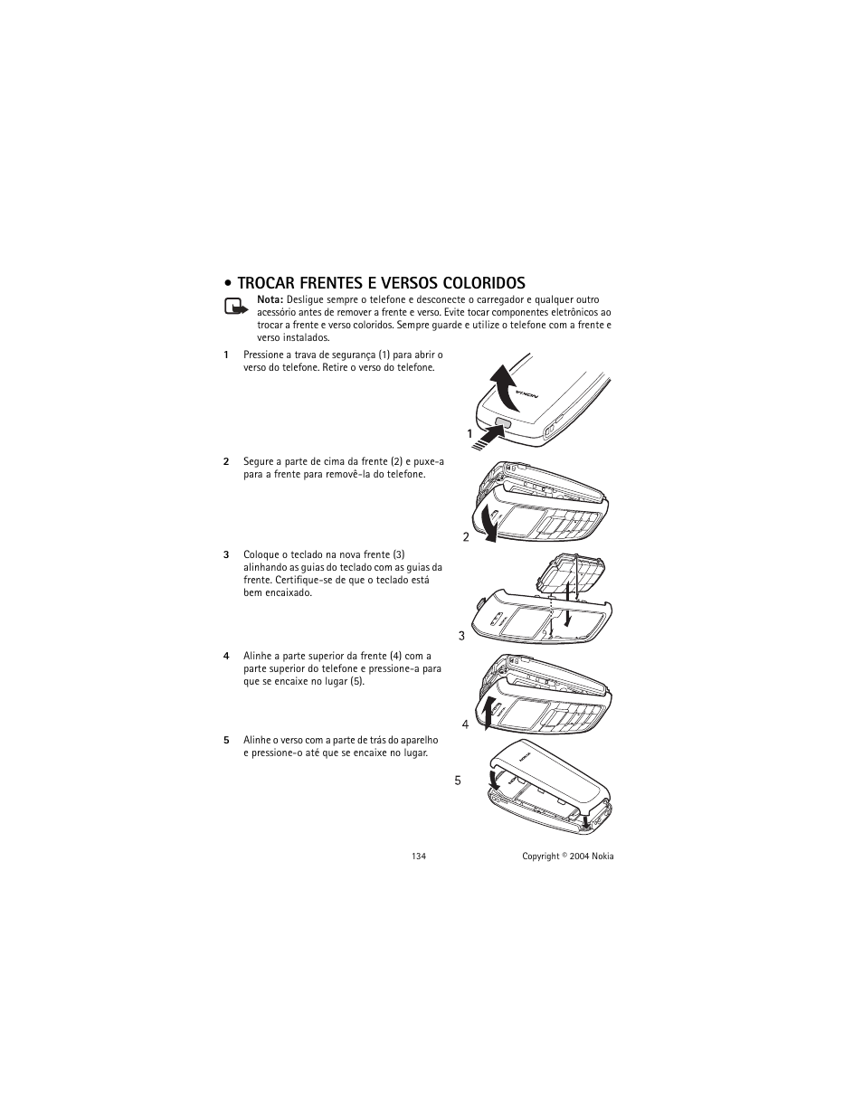 Trocar frentes e versos coloridos | Nokia 2600 User Manual | Page 135 / 185