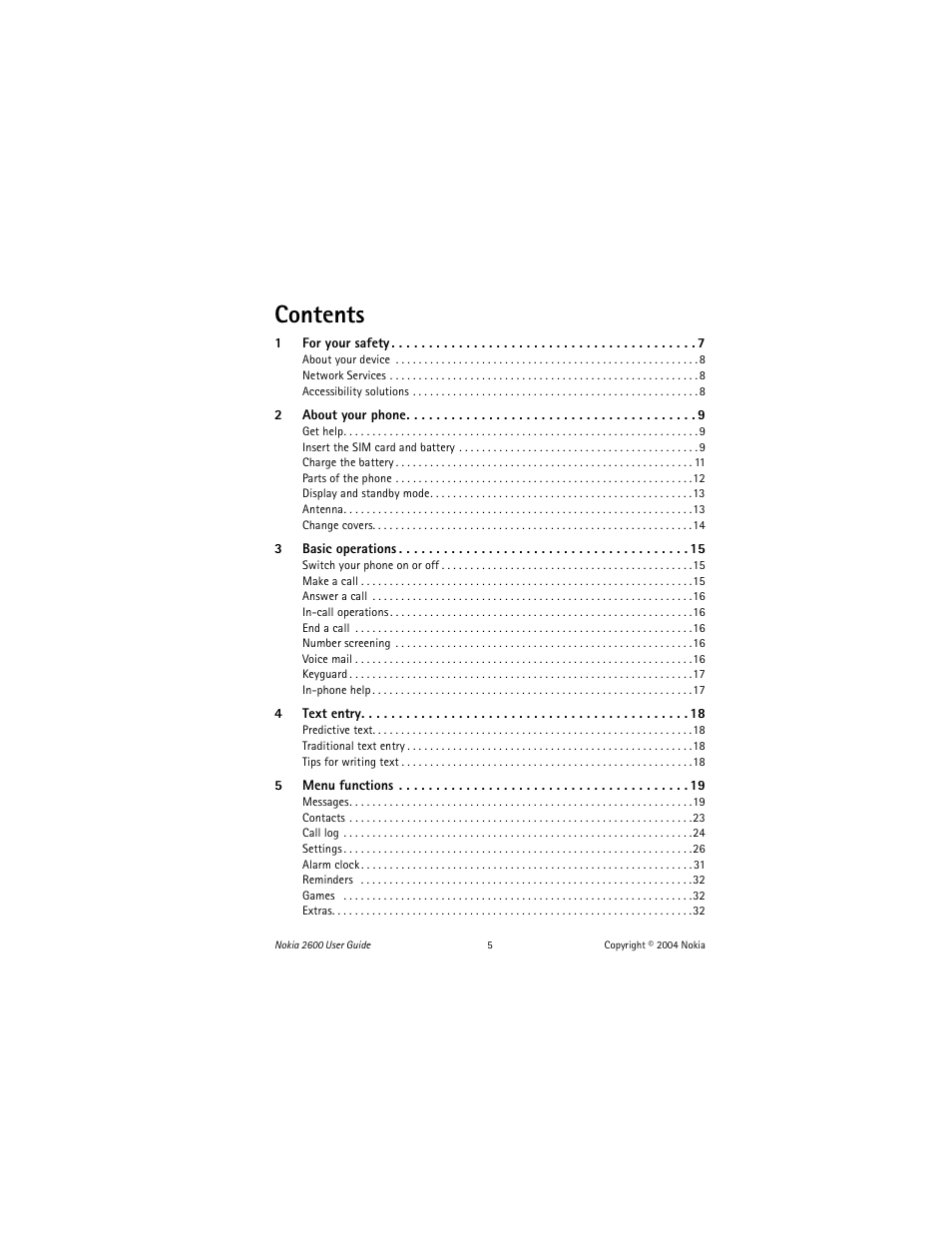 Nokia 2600 User Manual | Page 6 / 185