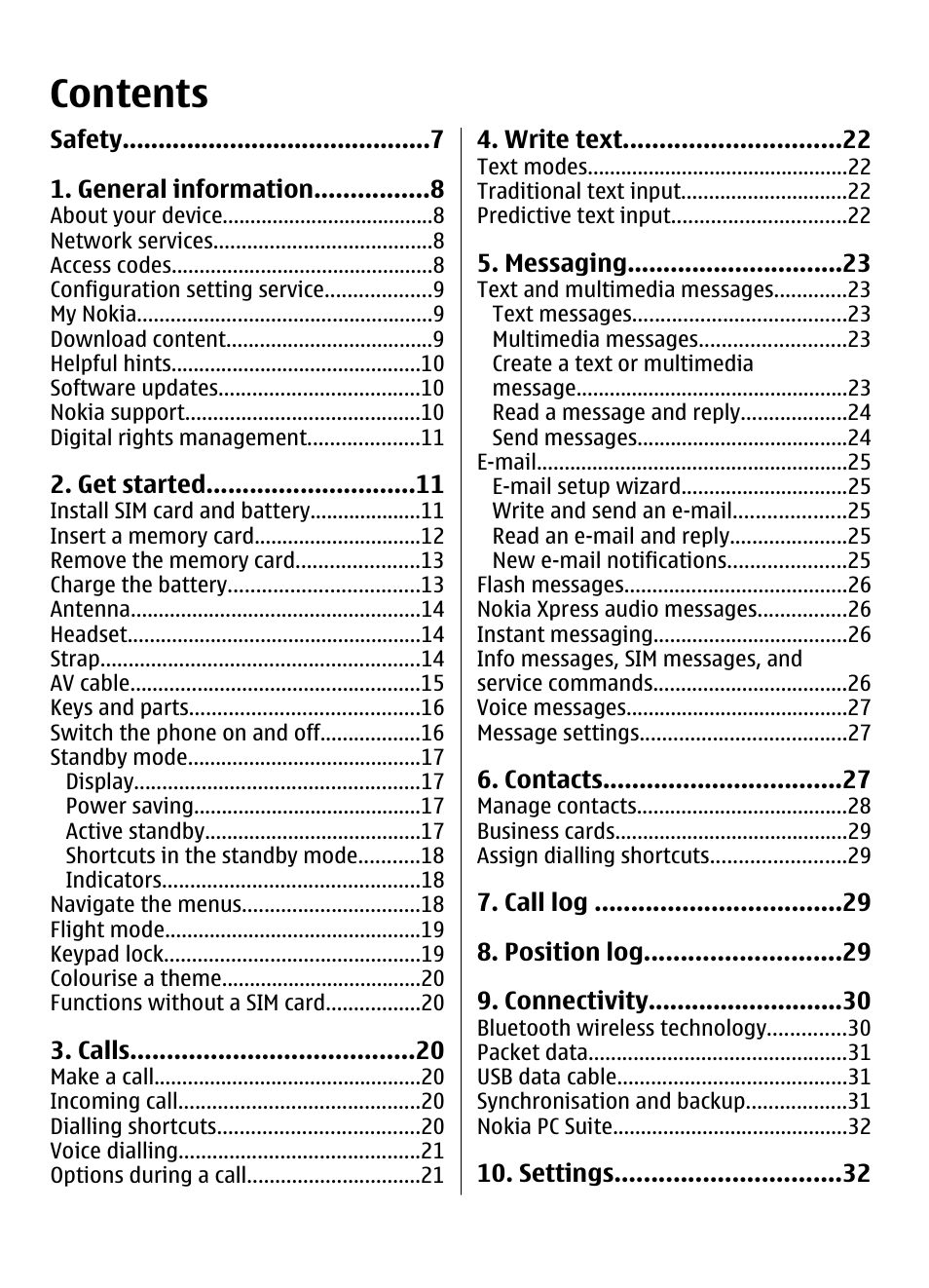 Nokia 7610 Supernova User Manual | Page 4 / 58