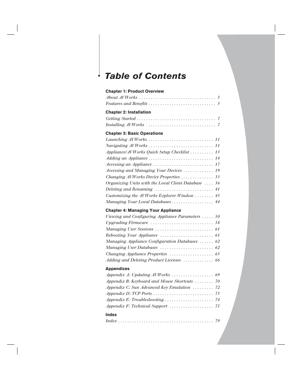 Avocent AV Works User Manual | Page 4 / 91