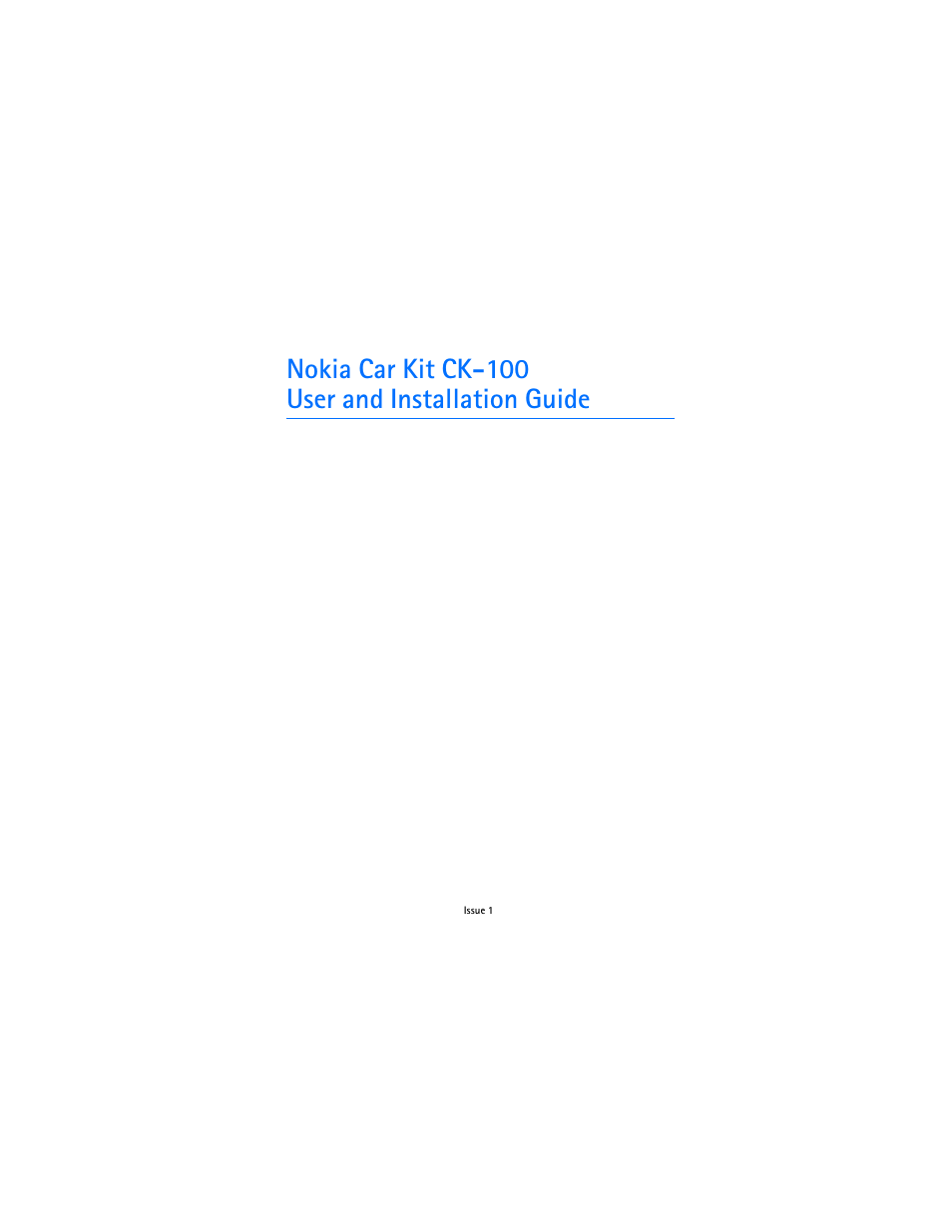 Nokia Car Kit CK-100 User Manual | 29 pages