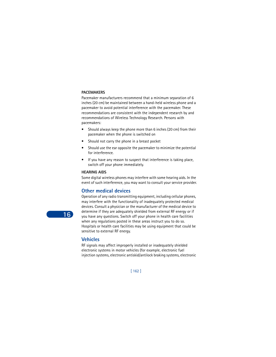 Pacemakers, Hearing aids, Other medical devices | Vehicles | Nokia 6590 User Manual | Page 171 / 218