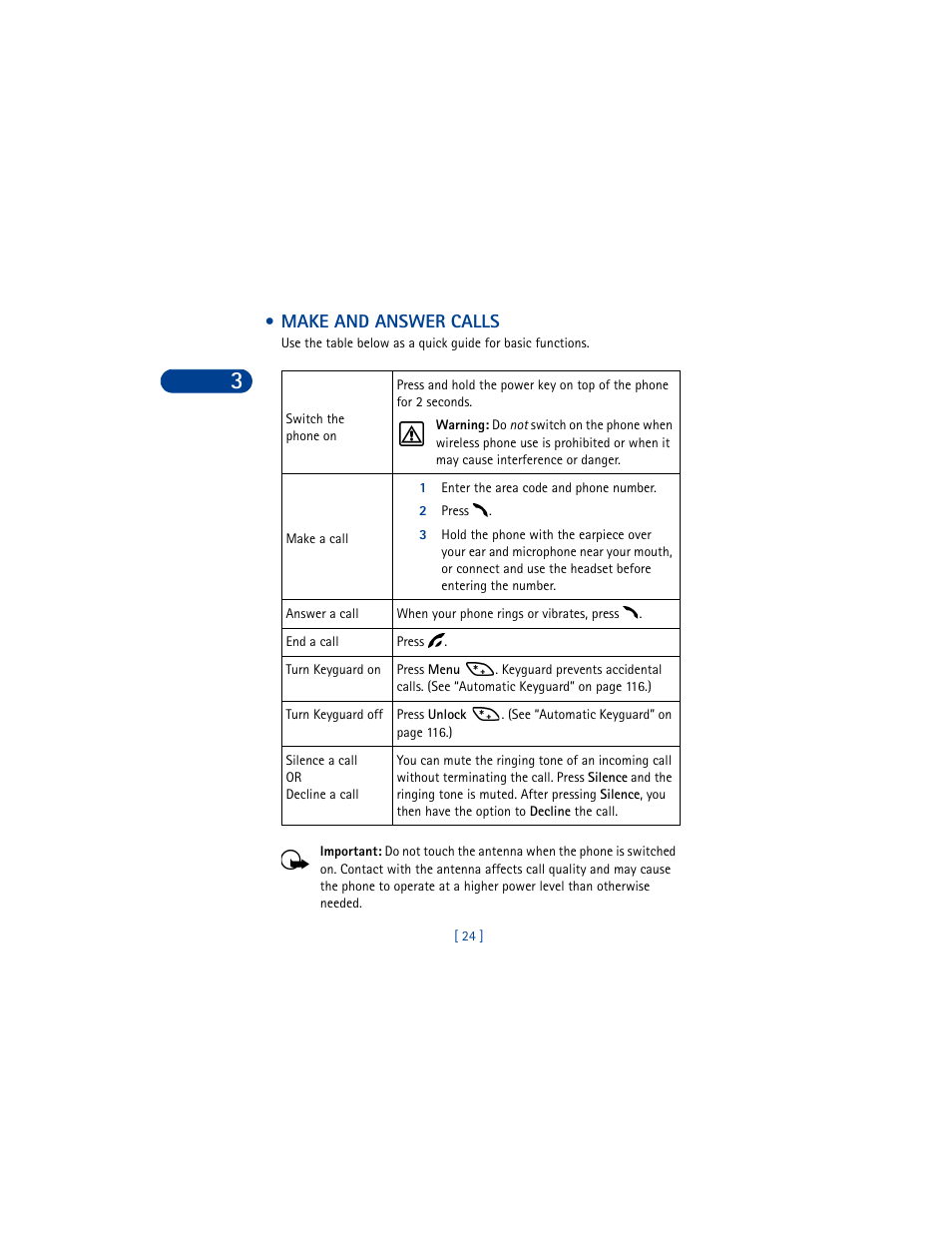 Make and answer calls, 1 enter the area code and phone number, 2 press | Nokia 6590 User Manual | Page 33 / 218