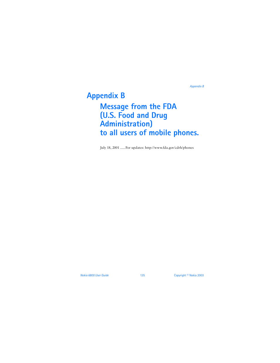Appendix b | Nokia 6800 User Manual | Page 142 / 153