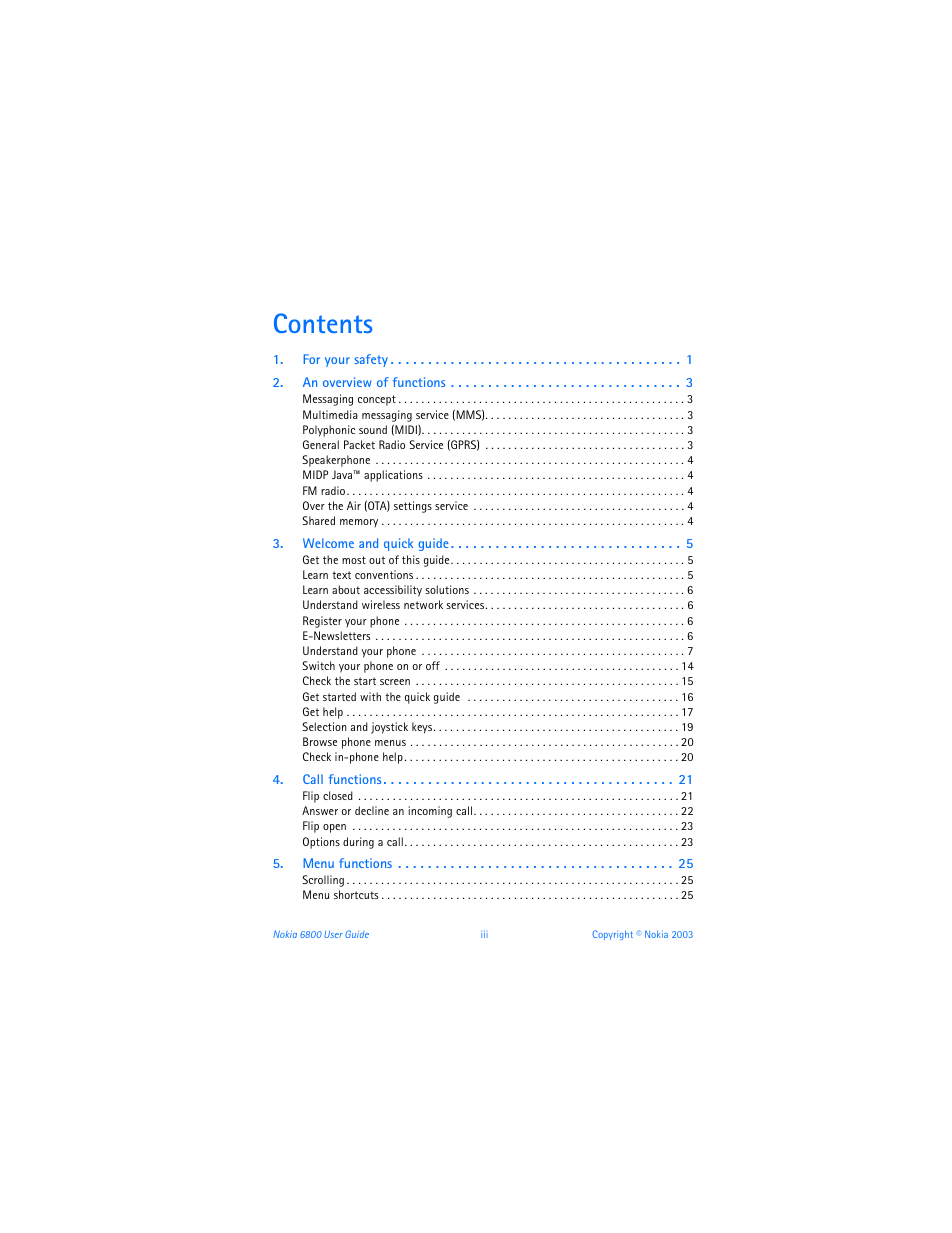 Nokia 6800 User Manual | Page 4 / 153