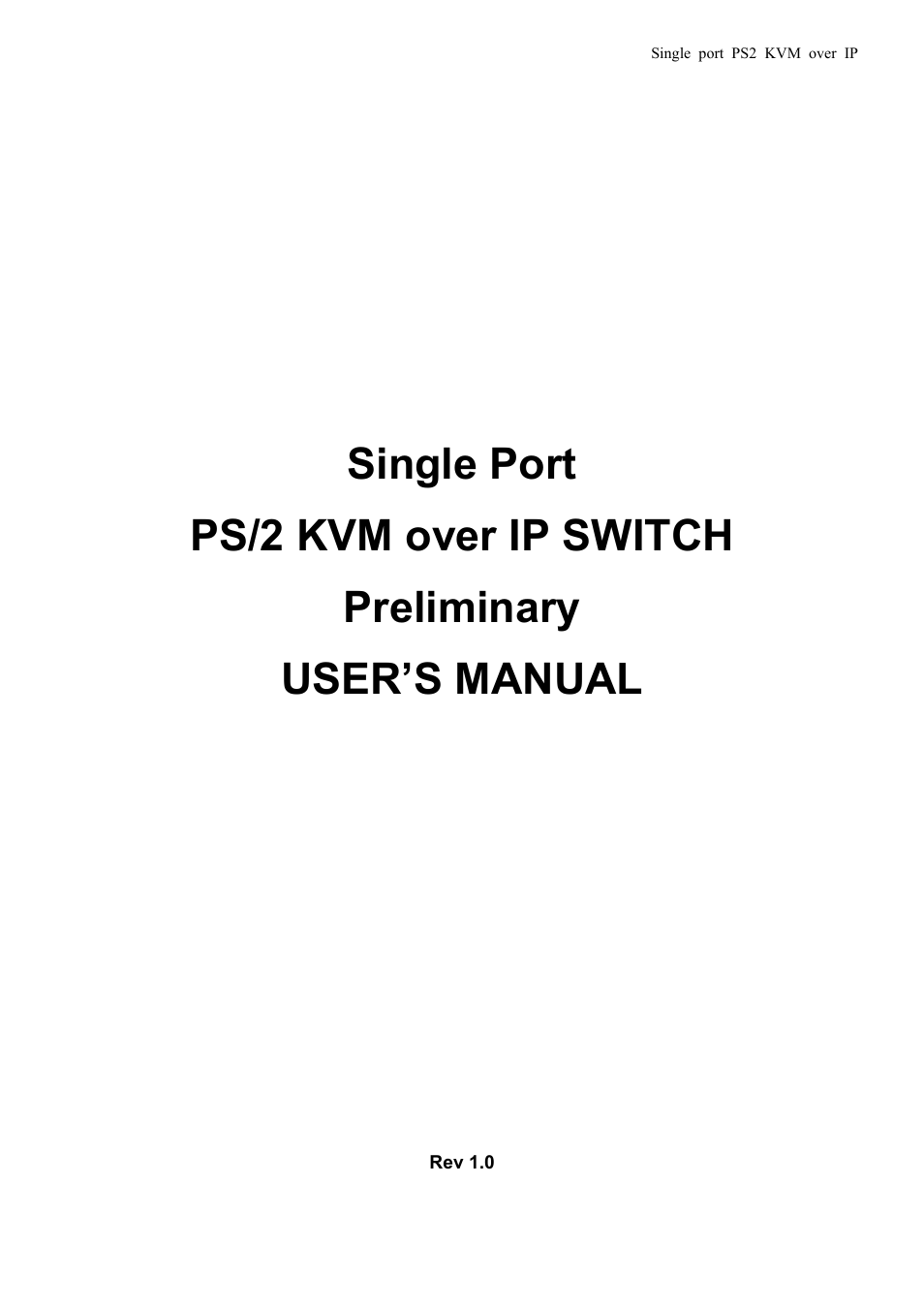 Avocent PS/2 KVM User Manual | 50 pages