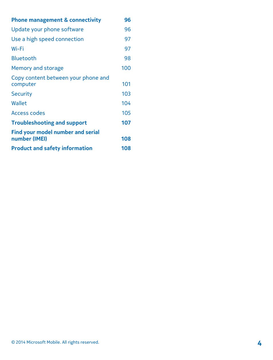 Nokia Lumia 635 User Manual | Page 4 / 113