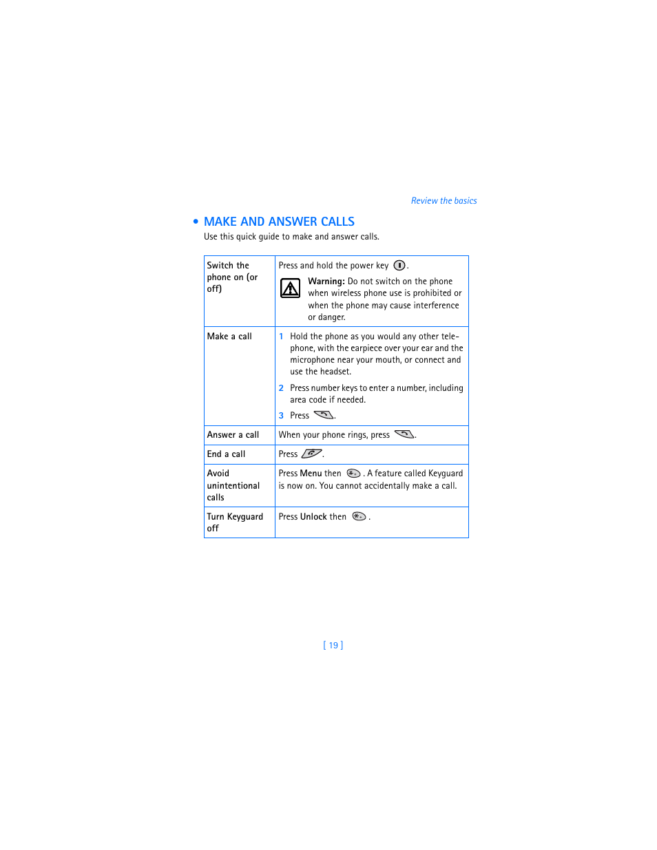 Make and answer calls, 3 press | Nokia 3360 User Manual | Page 28 / 178