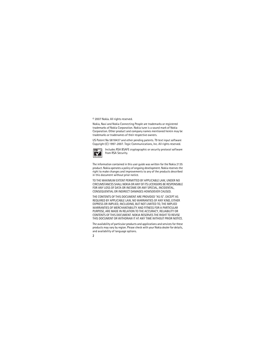 Nokia 2135 User Manual | Page 3 / 137