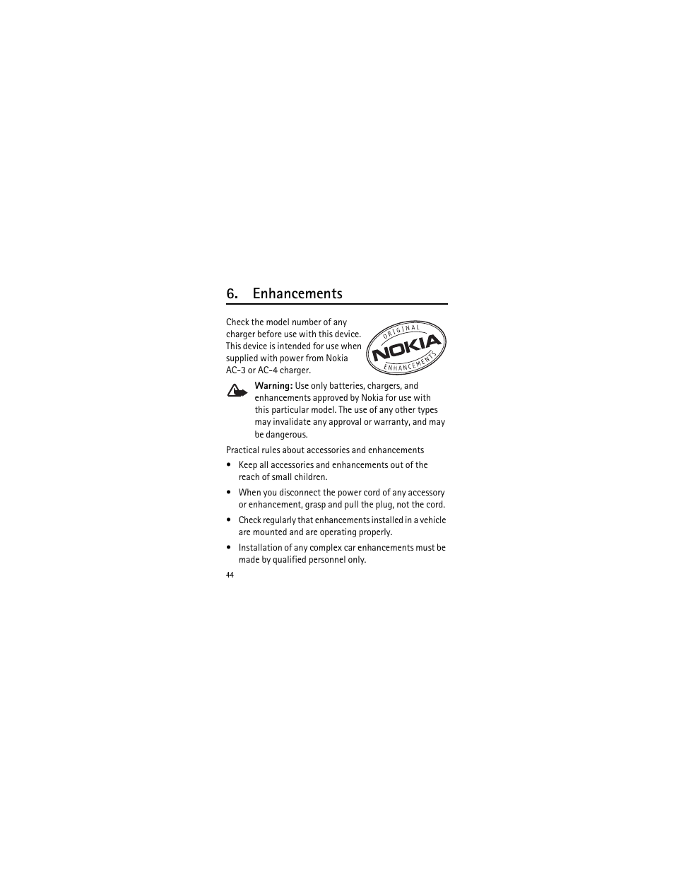Enhancements | Nokia 2135 User Manual | Page 45 / 137